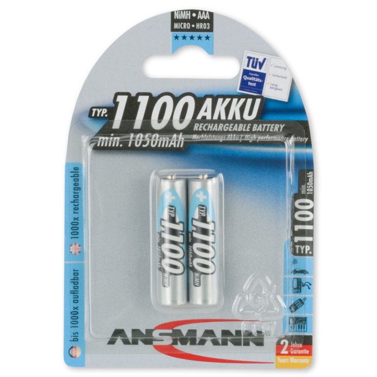 Kraunami elementai ANSMANN HR03(AAA), 1100mAh, 2 vnt