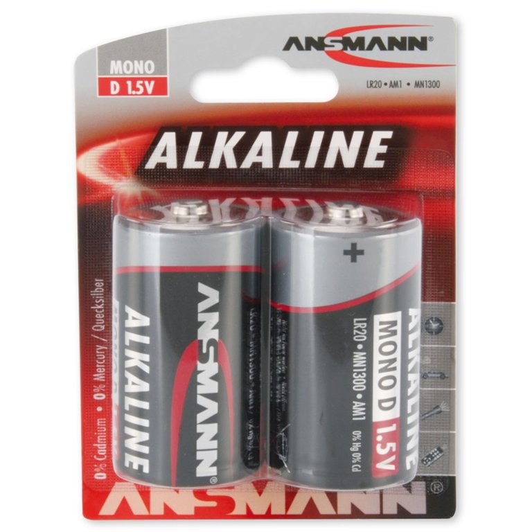 Elementai ANSMANN LR20(D) 2 vnt. alkaline, 1,5V