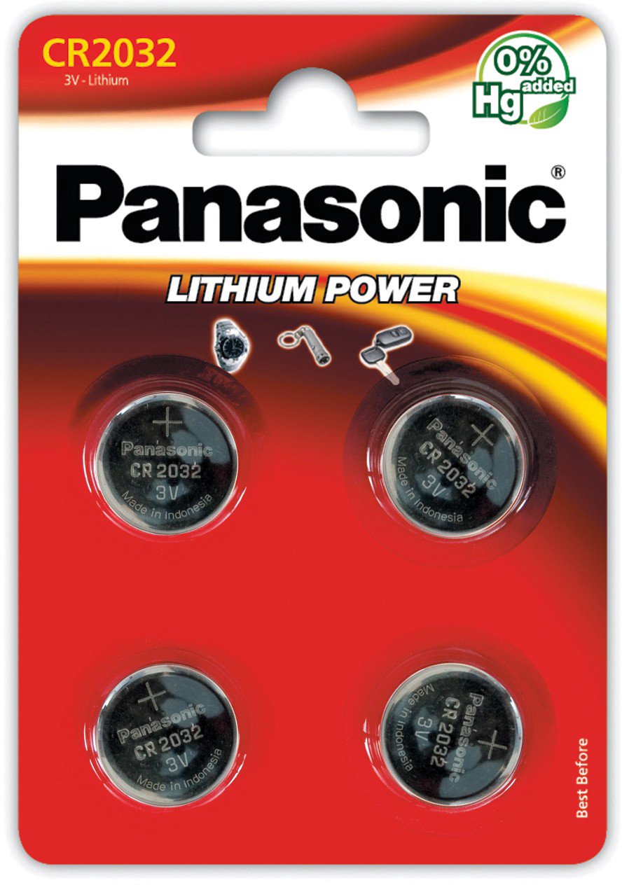 Elementai Panasonic Batteries CR-2032EL/4B