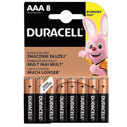 Elementai Duracell  Basic MN2400 BL8  AAA  Alkaline