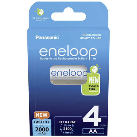 Įkraunamos baterijos Panasonic ENELOOP BK-3MCDE/4CP, 2000 mAh, 2100 (4xAA) [CC] BOOM [sup]