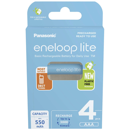 Elementai Panasonic BK-4LCCE/4BE AAA 550mAh 4 pc(s) ENELOOP Lite