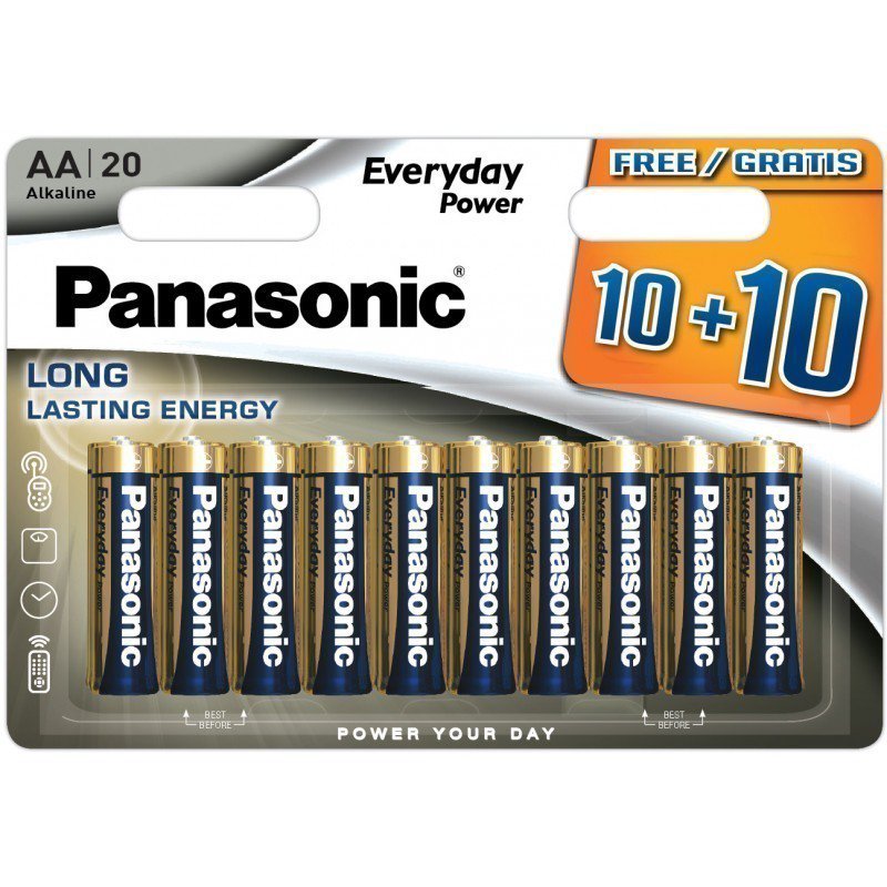 Elementai Panasonic LR6 Alkaline Everyday Power AA 1.5V 20 pcs