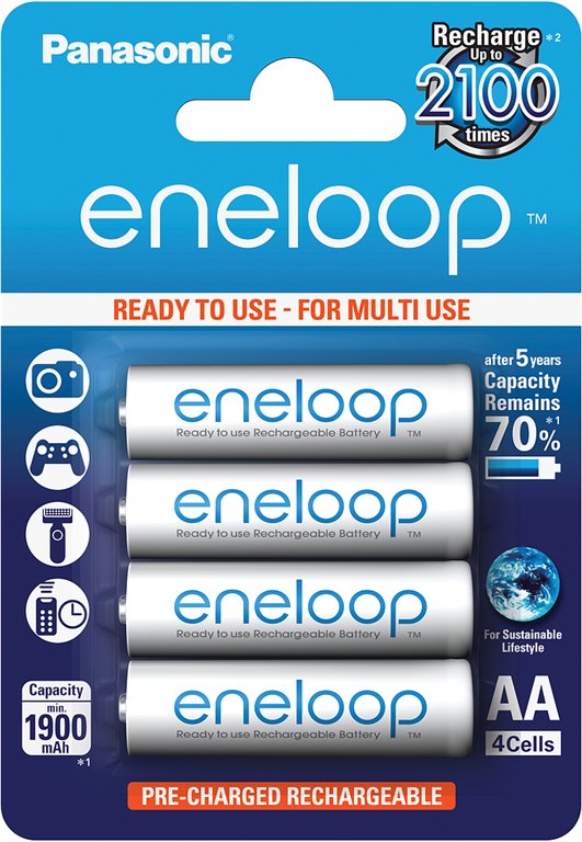 Įkraunamos baterijos Panasonic ENELOOP BK-3MCCE/4BE, 1900 mAh, 2100 (4xAA) [C] *