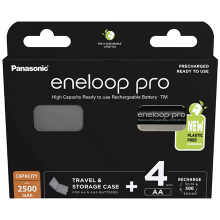 Elementai Panasonic  ENELOOP BK-3HCDEC4BE  AA  2500 mAh  4 pc(s)