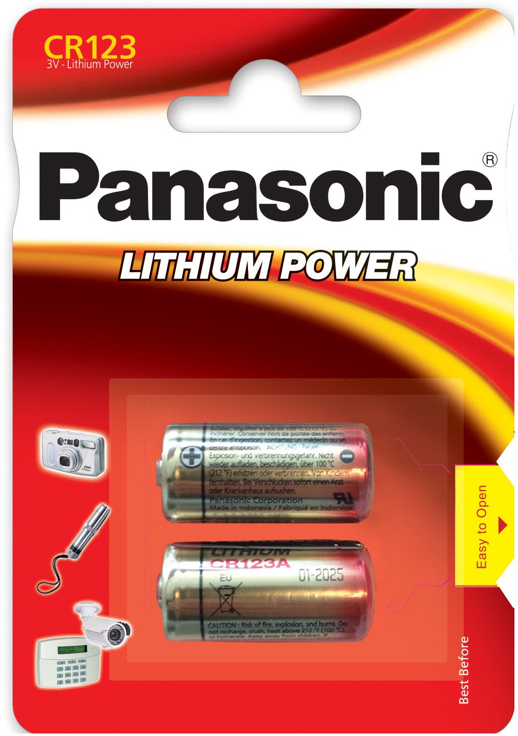 Elementai Panasonic Batteries CR-123AL/2BP