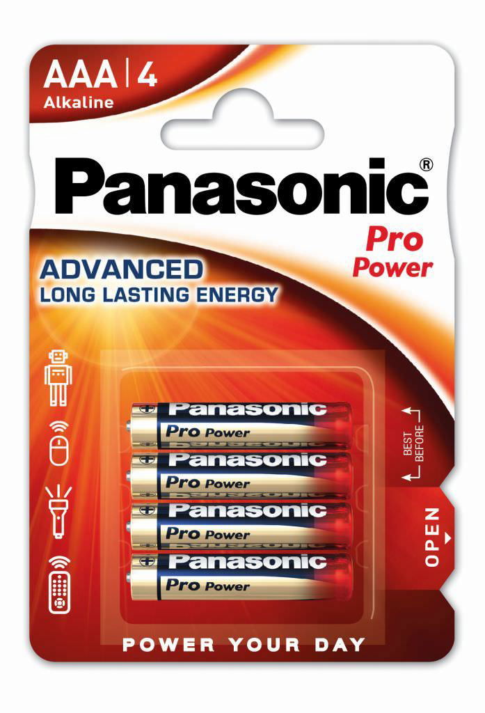 Elementai PANASONIC PRO POWER ALKILINE AAA, 1,5V, 24A, LR3, 4 vnt.