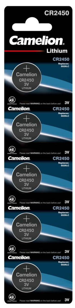 Ličio elementai CAMELION CR2450 3V lithium 5 vnt.