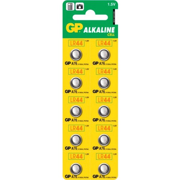 Elementai GP LR44(A76),  1 vnt (plėš.). / Specialities , alkaline, 1,5V