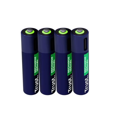 BATTERY RECH. LI-ION AAA/500MAH USB-C 4PACK 25671 TRUST