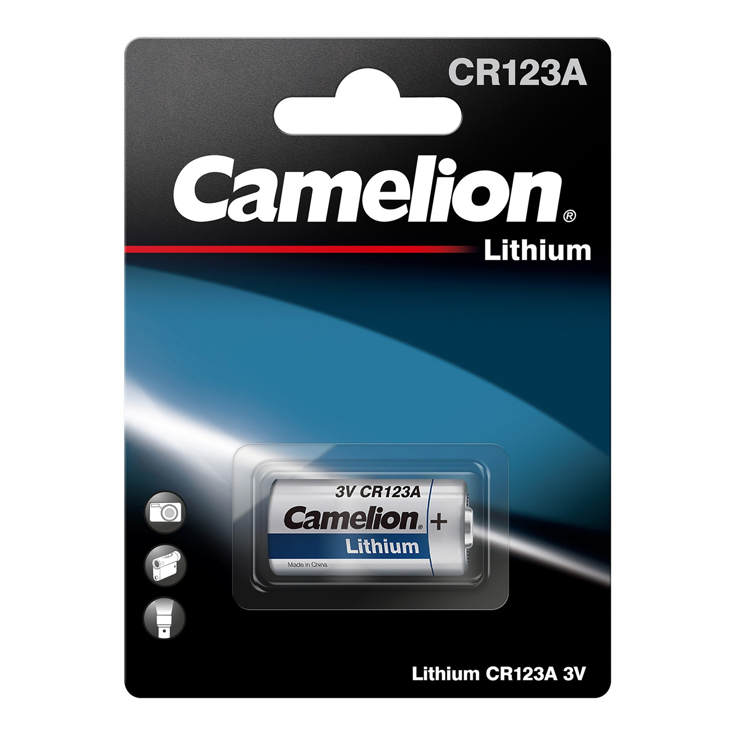 Baterija Camelion CR123A, Lithium, 1 vnt