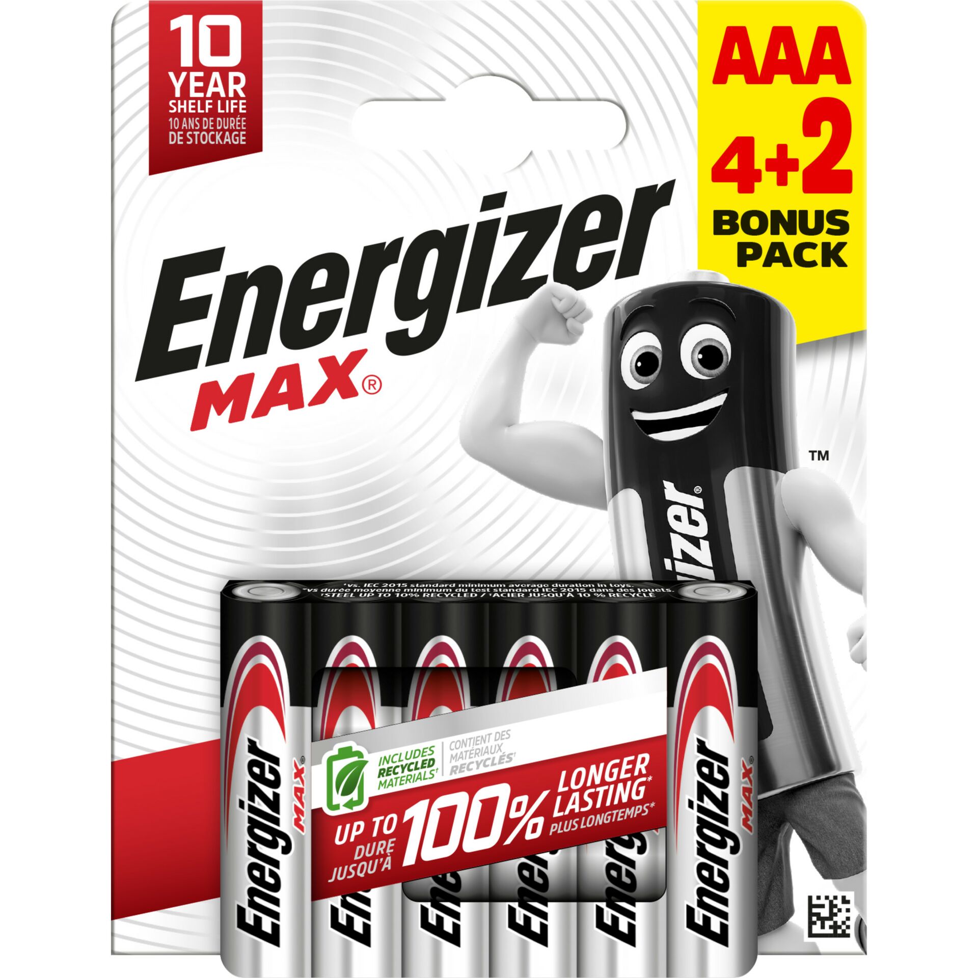 Šarminė baterjia LR03 (AAA) E92 1.5V 1200mAh MAX Energizer 6vnt įpakavime