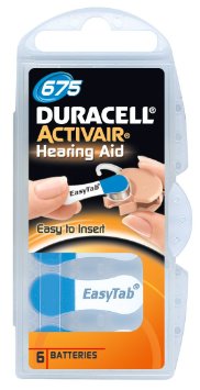 Baterijos Duracell A675/DA675/ZL675, Zinc air cells, 6 vnt