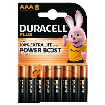 Elementai Duracell Plus Boost MN2400 BL8  AAA  8 pc(s)