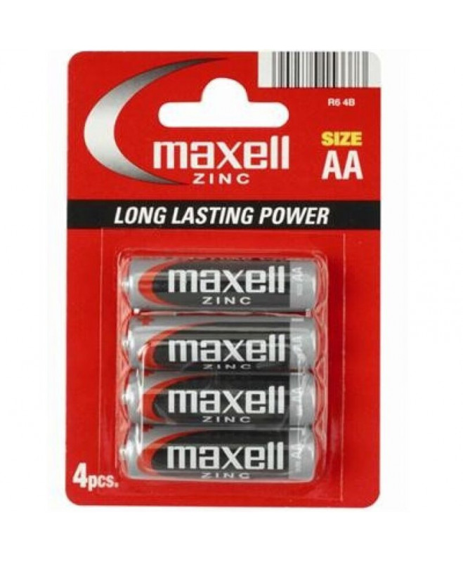 MAXELL PILA SALINA MANGANESO AA R6 * 4 UNITS