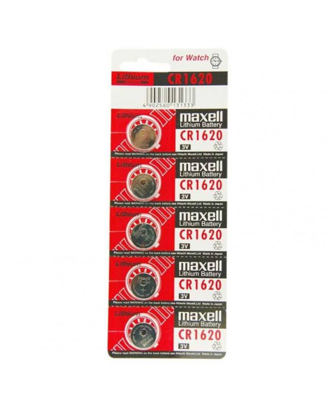 MAXELL BATTERY LITIO CR1620 3V 5 UDS