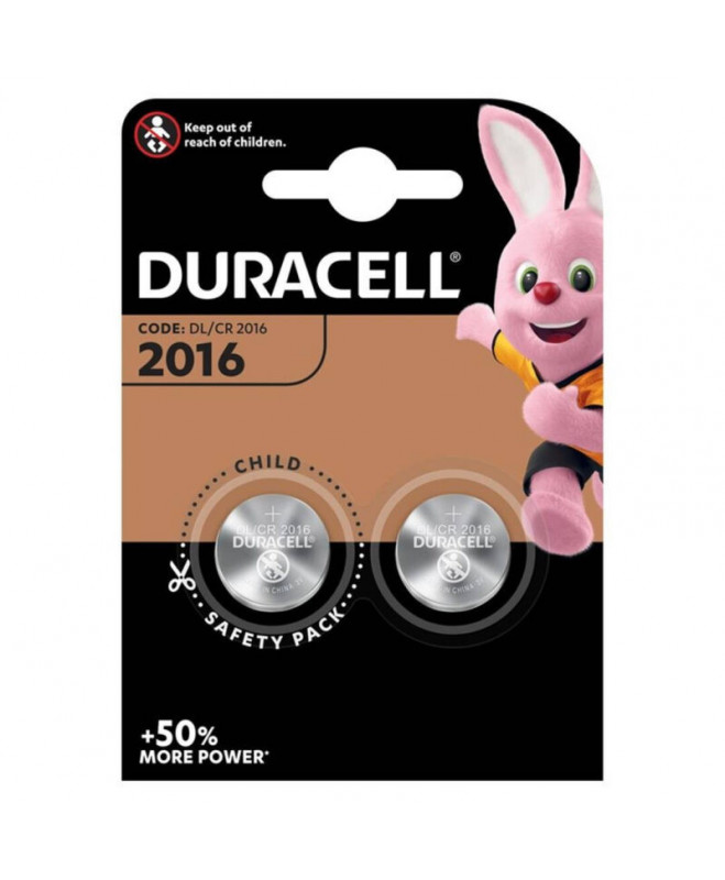 DURACELL BUTTON BATTERY LITIO CR2016 3V 2 UNIT