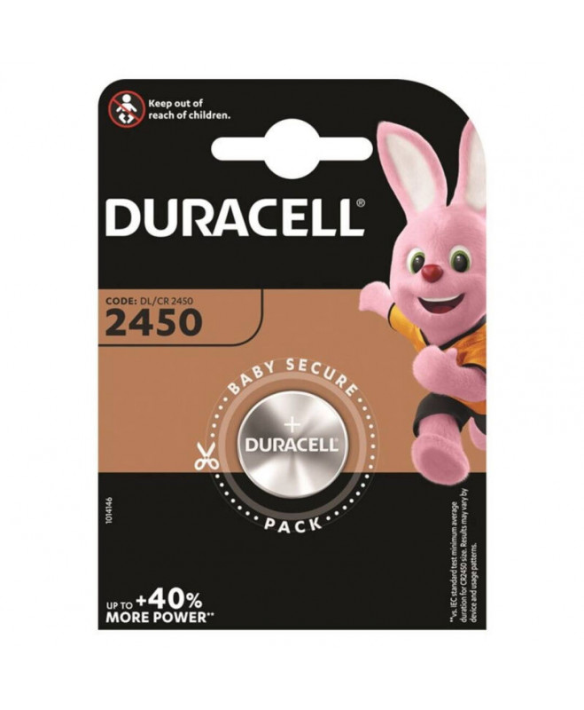 DURACELL BUTTON BATTERY LITIO CR2450 3V 1 UNIT