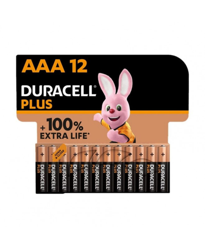 DURACELL PLUS POWER 100 ALKALINE BATTERY AAA LR03 12 UNIT