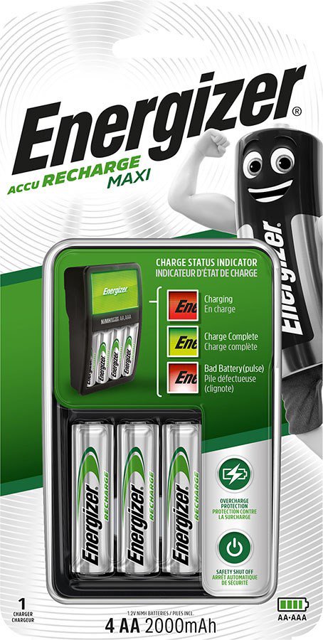 Elementų kroviklis ENERGIZER Maxi ACCU HR6 POW+2 AA 2000 mAh baterijos