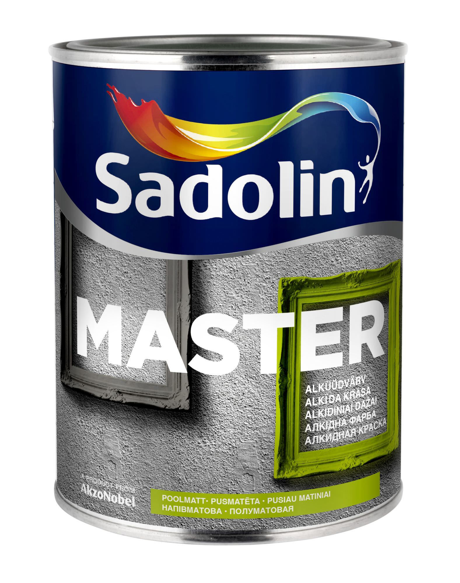 Alkidiniai emaliniai dažai SADOLIN MASTER 30, CLR bazė, 1 l