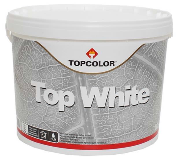 Lubų dažai EKOCOLOR TOP WHITE, visiškai matiniai, batos sp., 5 l