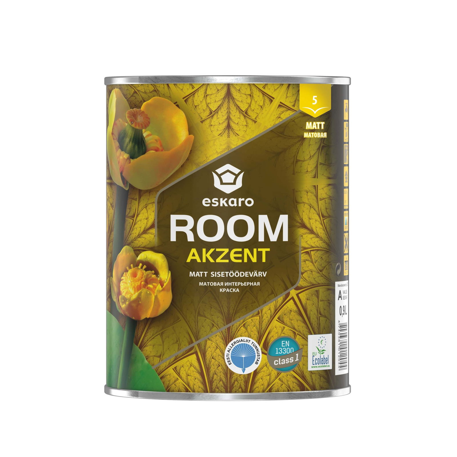 Sienų dažai ESKARO AKZENT ROOM, matiniai, C bazė, 0,9 l