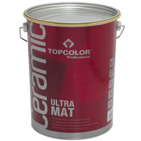 Prailginto džiūvimo lubų dažai TOPCOLOR CERAMIC ULTRA MAT, visiškai matiniai, baltos sp., 1 l