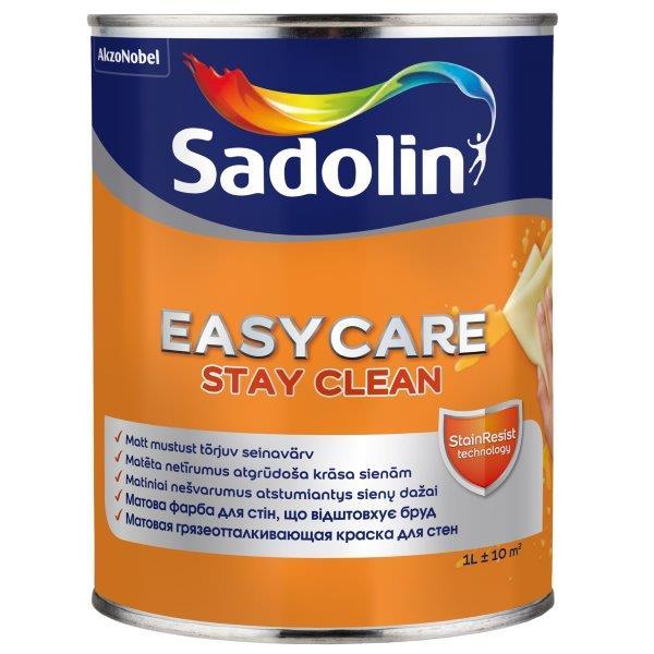 Nešvarumus atstumiantys sienų dažai SADOLIN EASYCARE, matiniai, baltos sp., BW bazė, 1 l