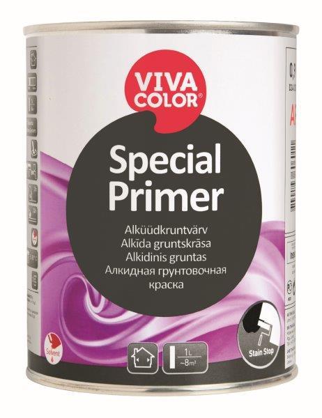 Sienų ir lubų gruntiniai dažai VIVACOLOR SPECIAL PRIMER, matiniai, baltos sp., AP bazė, 900 ml