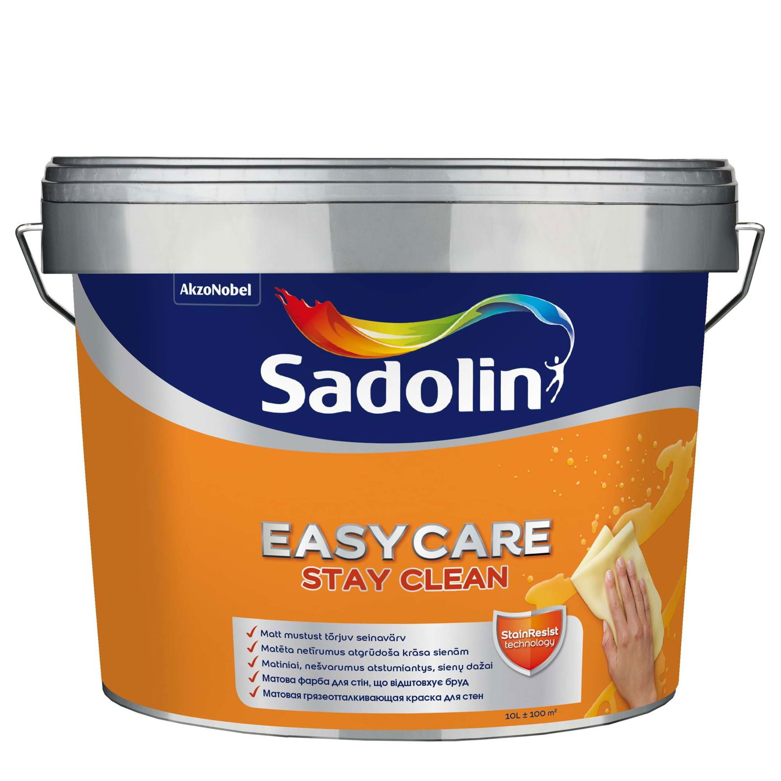 Nešvarumus atstumiantys sienų dažai SADOLIN EASYCARE, matiniai, baltos sp., BW bazė, 10 l