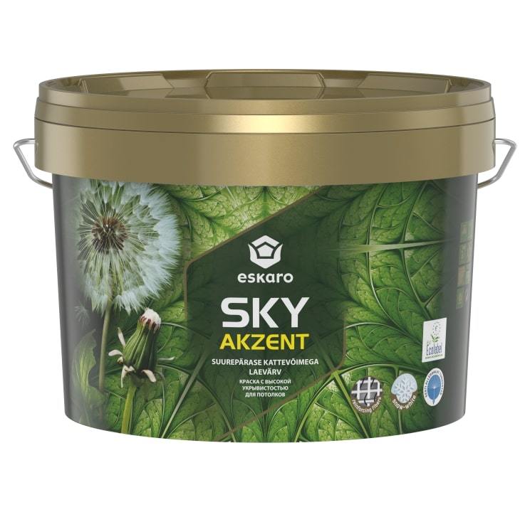 Lubų dažai ESKARO AKZENT SKY, visiškai matiniai, baltos sp., 2,7 l