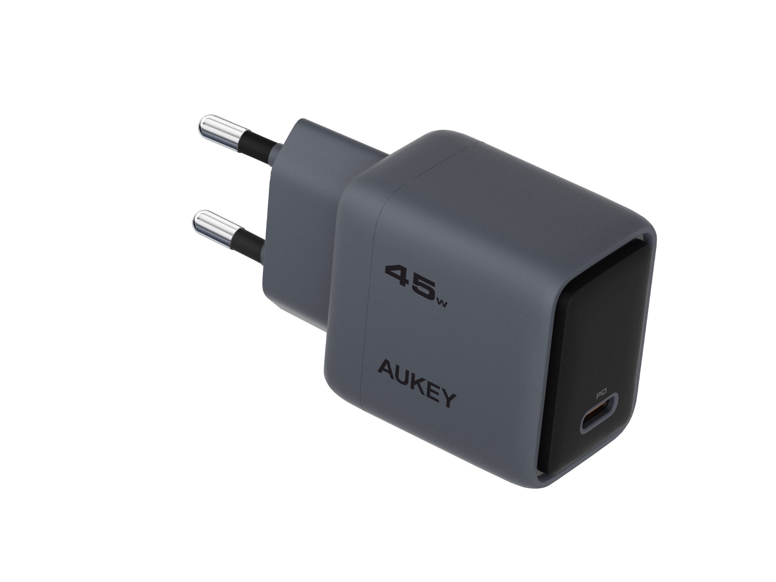 Wall Charger 45W USB-C, PD GaN By Aukey Dark Grey