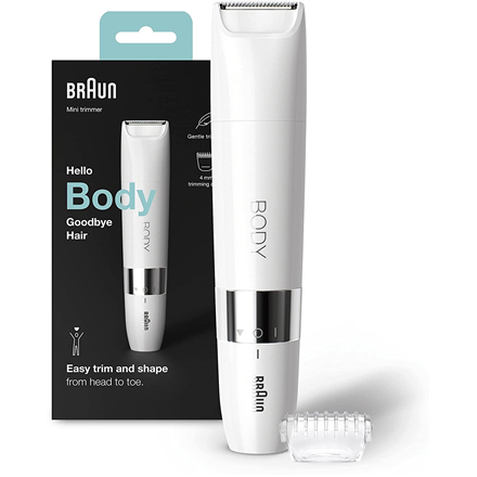 Braun | Body Mini Trimmer | BS1000 | Bulb lifetime (flashes) Not applicable | Number of power levels 1 | Wet & Dry | White|BS1000