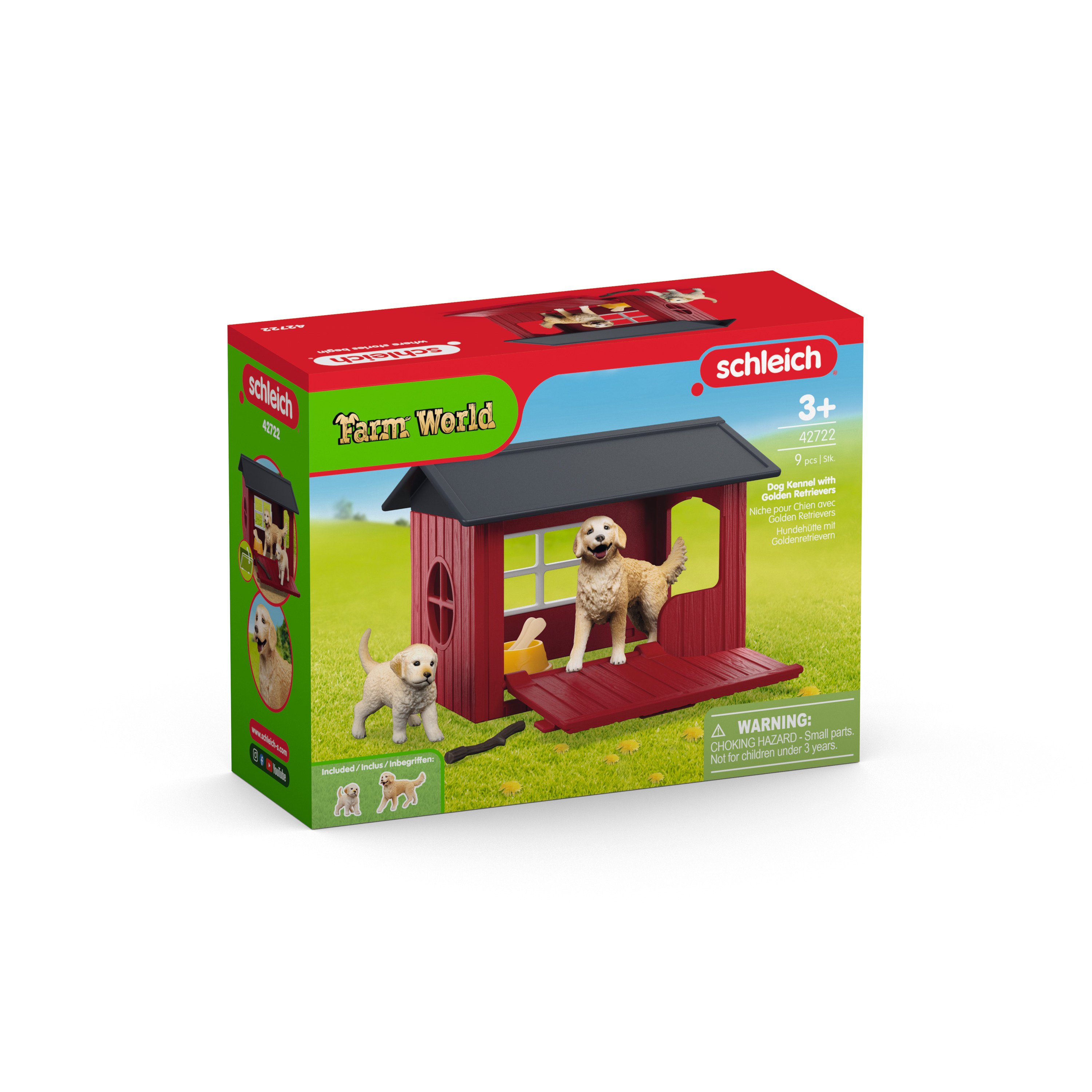 SCHLEICH FARM WORLD Šunų būda su auksaspalviais retriveriais