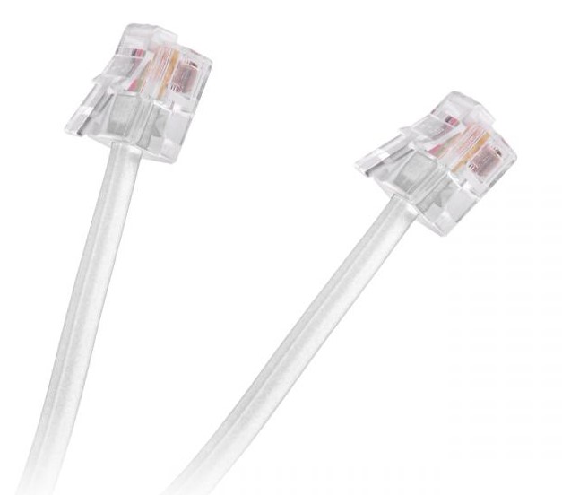 Telefono laidas RJ11/RJ14-RJ11/RJ14 (6P4C) 5m, baltas
