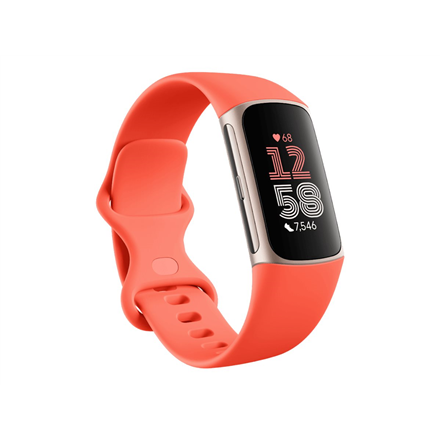 Charge 6 | Fitness tracker | NFC | Band - Coral; Case - Champagne Gold Aluminium|GA05184-GB