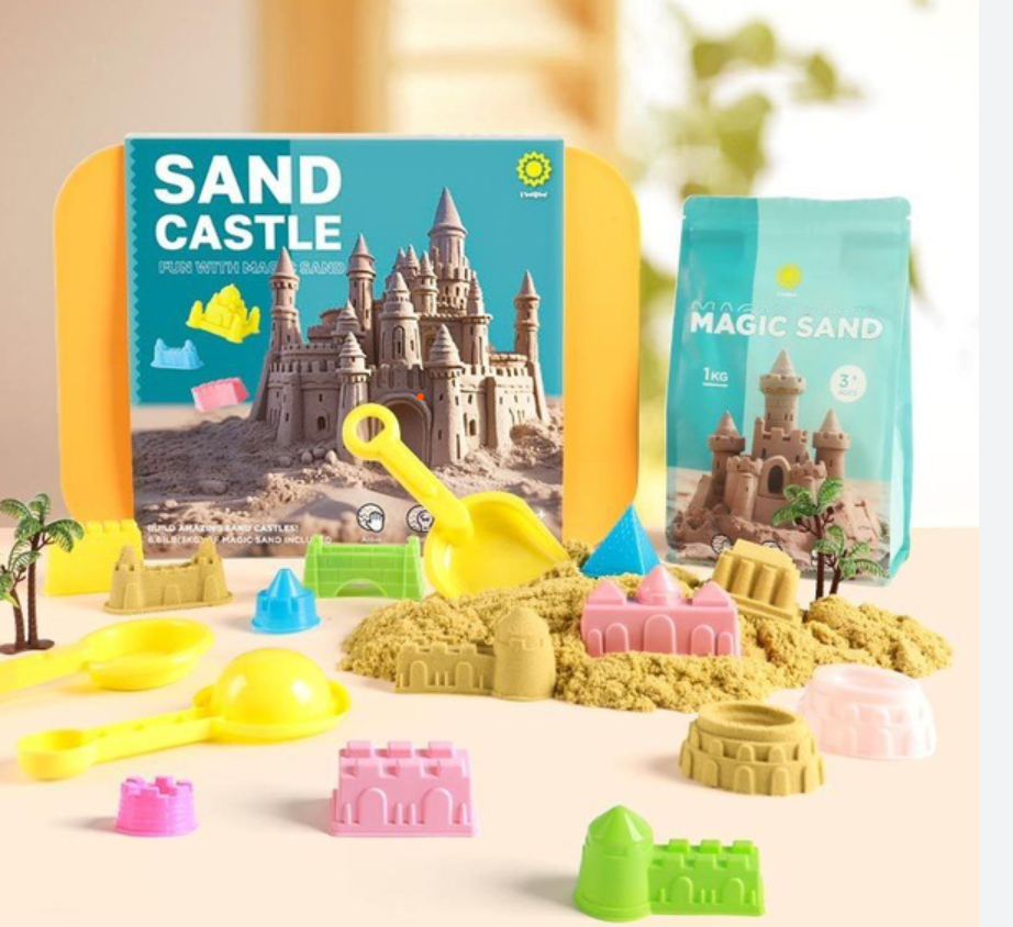 Magiškas kinetinis smėlis pilis su formelėmis 3 kg