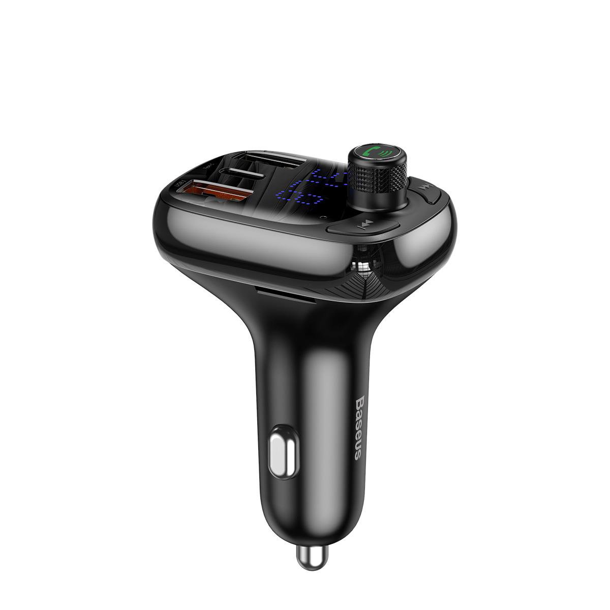 FM moduliatorius BASEUS 12-24V su "Bluetooth" funkcija, LED indikacija, juodas