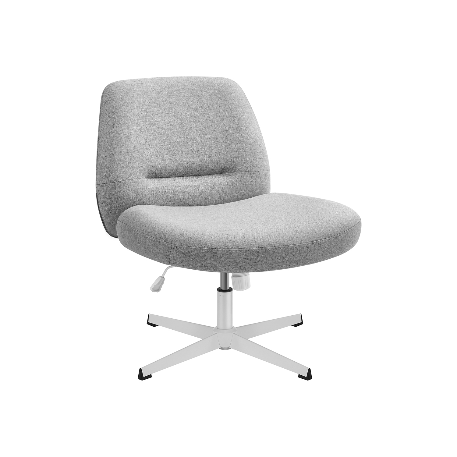 Plati patogi reguliuojamo aukščio biuro kėdė be ratukų | 72 x 72 x (75-83) cm | Pilka