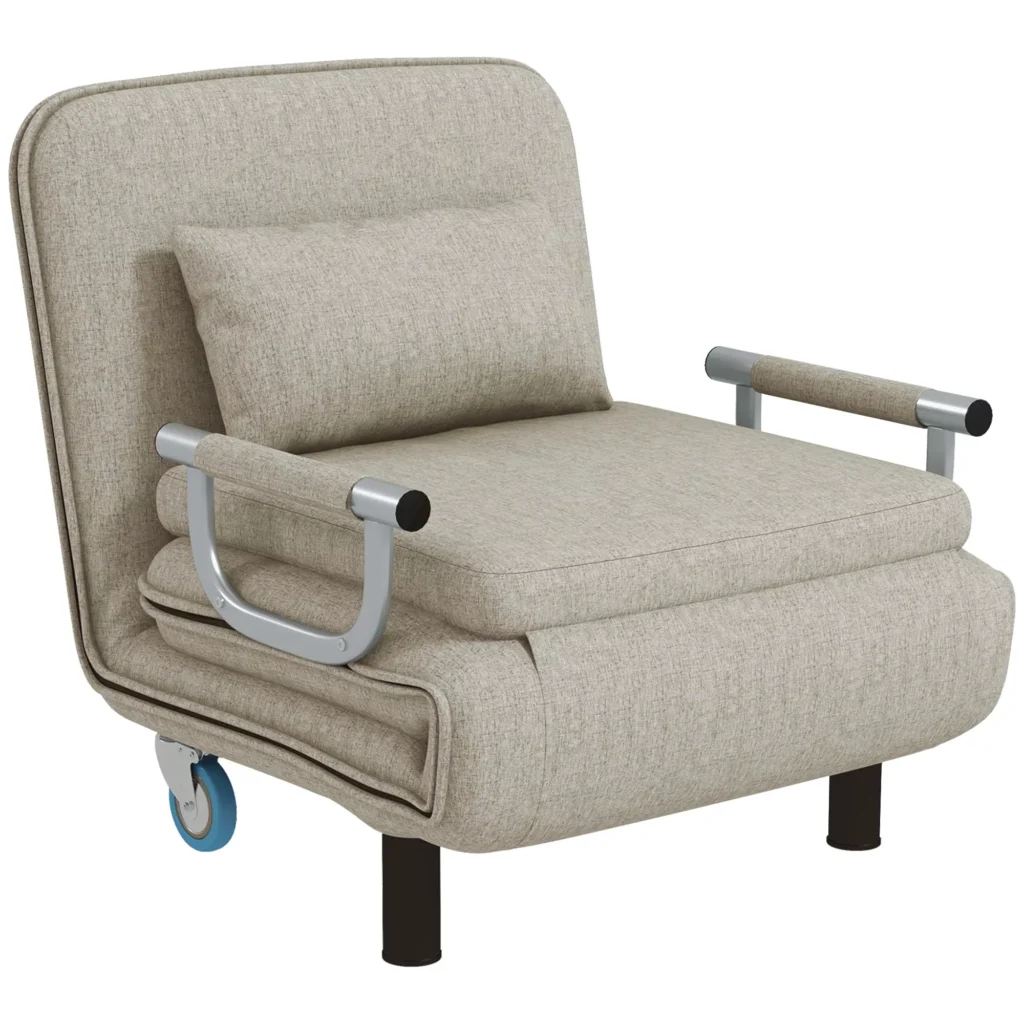 3 in 1 miegamasis fotelis, sofa-lova su lovos funkcija, 120 kg, pilkas