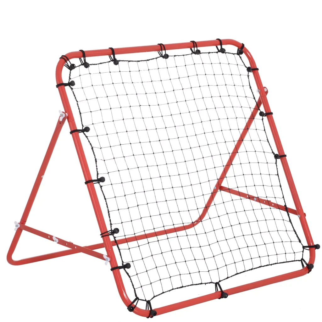 Atšokantis futbolo tinklas futbolui, reguliuojamas kampas raudona+juoda 96 x 80 x 96 cm