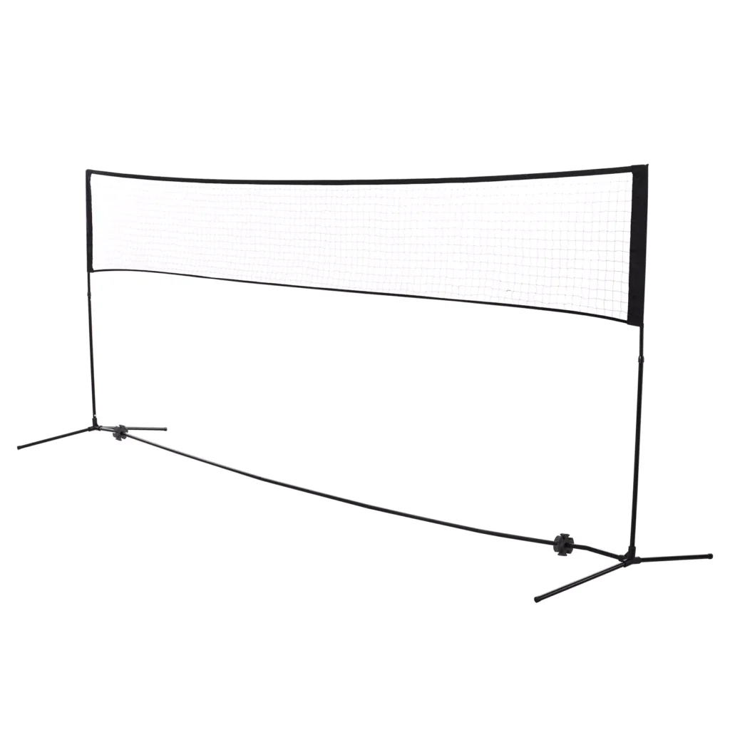 Badmintono tinklas, Tinklinio ir teniso tinklas, nešiojamas, 2 aukščiai 94/158 cm, PE, 400x60 cm