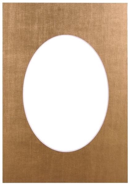 Passepartout 15x21, dark gold oval