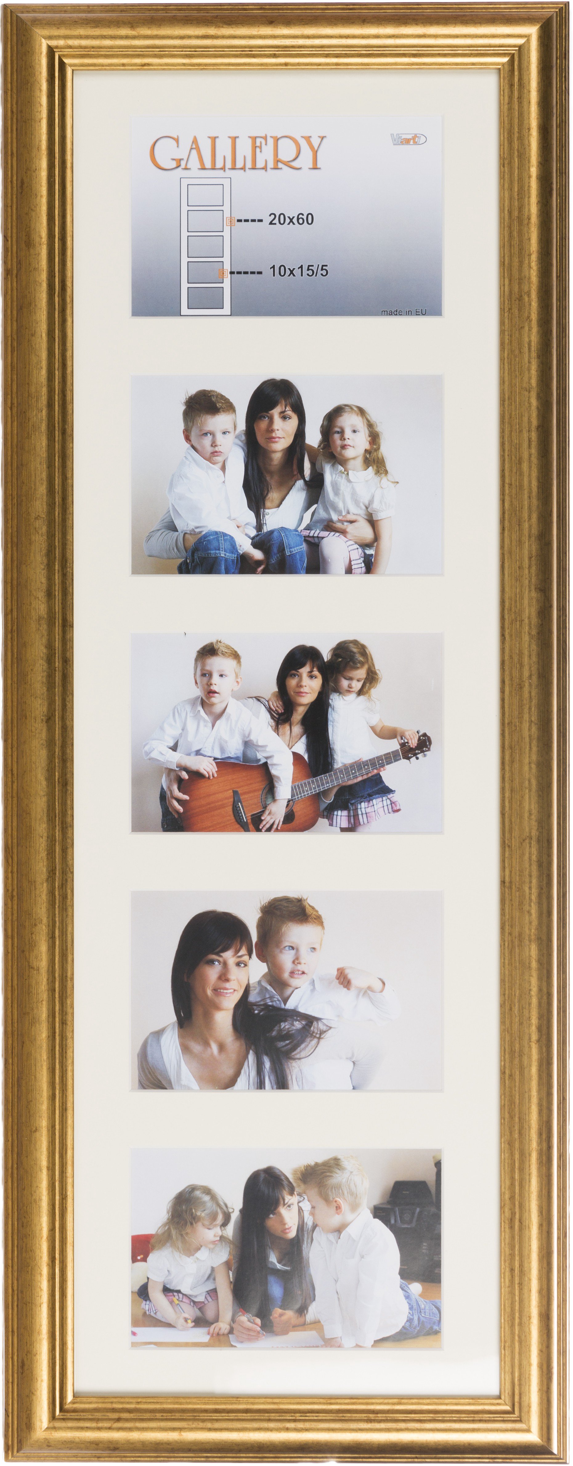 Photo frame Ema Gallery 20x60/5/10x15, gold (VF3967)