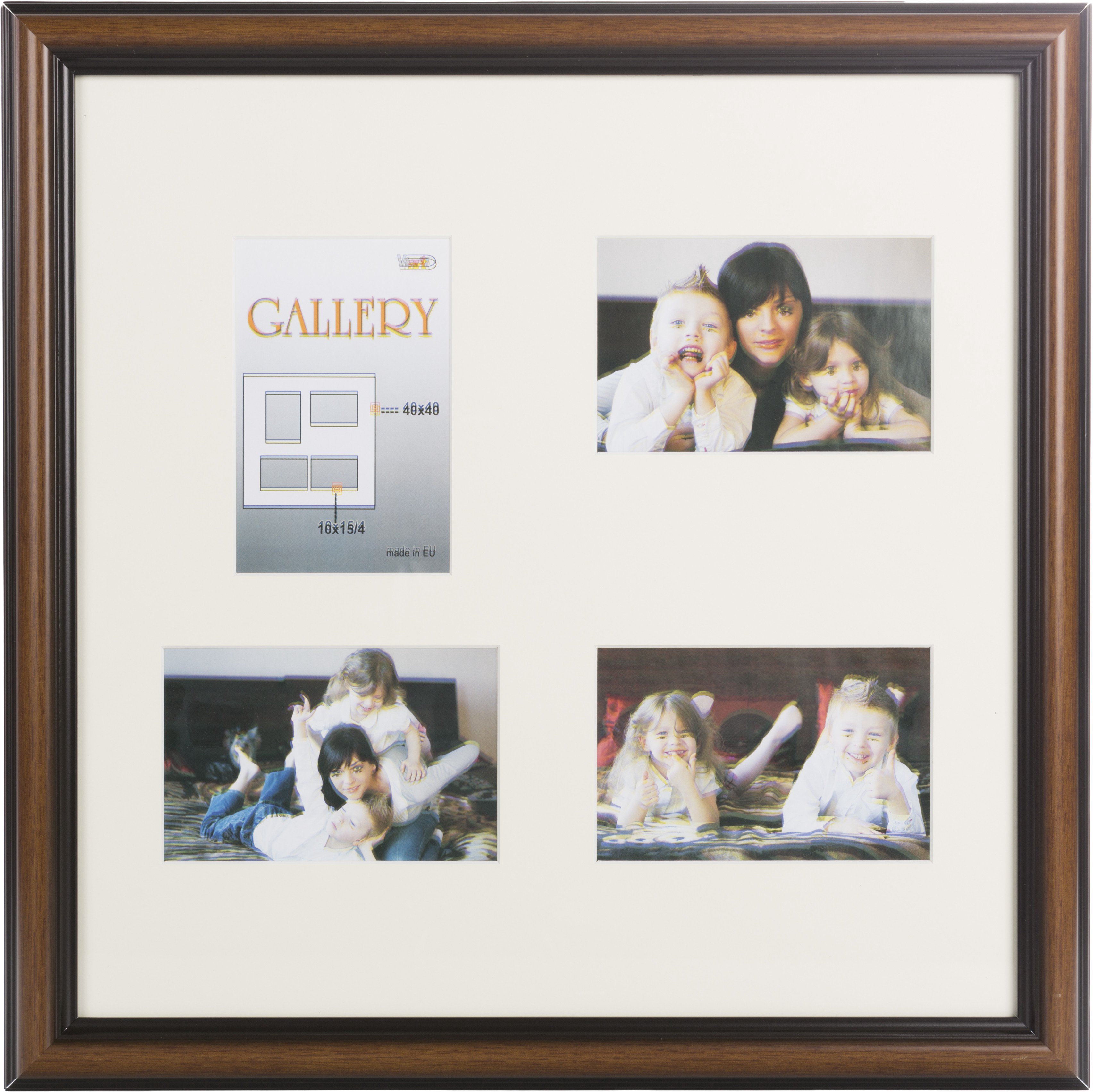 Photo frame Ema Gallery 40x40/4/10x15, brown (VF3969)