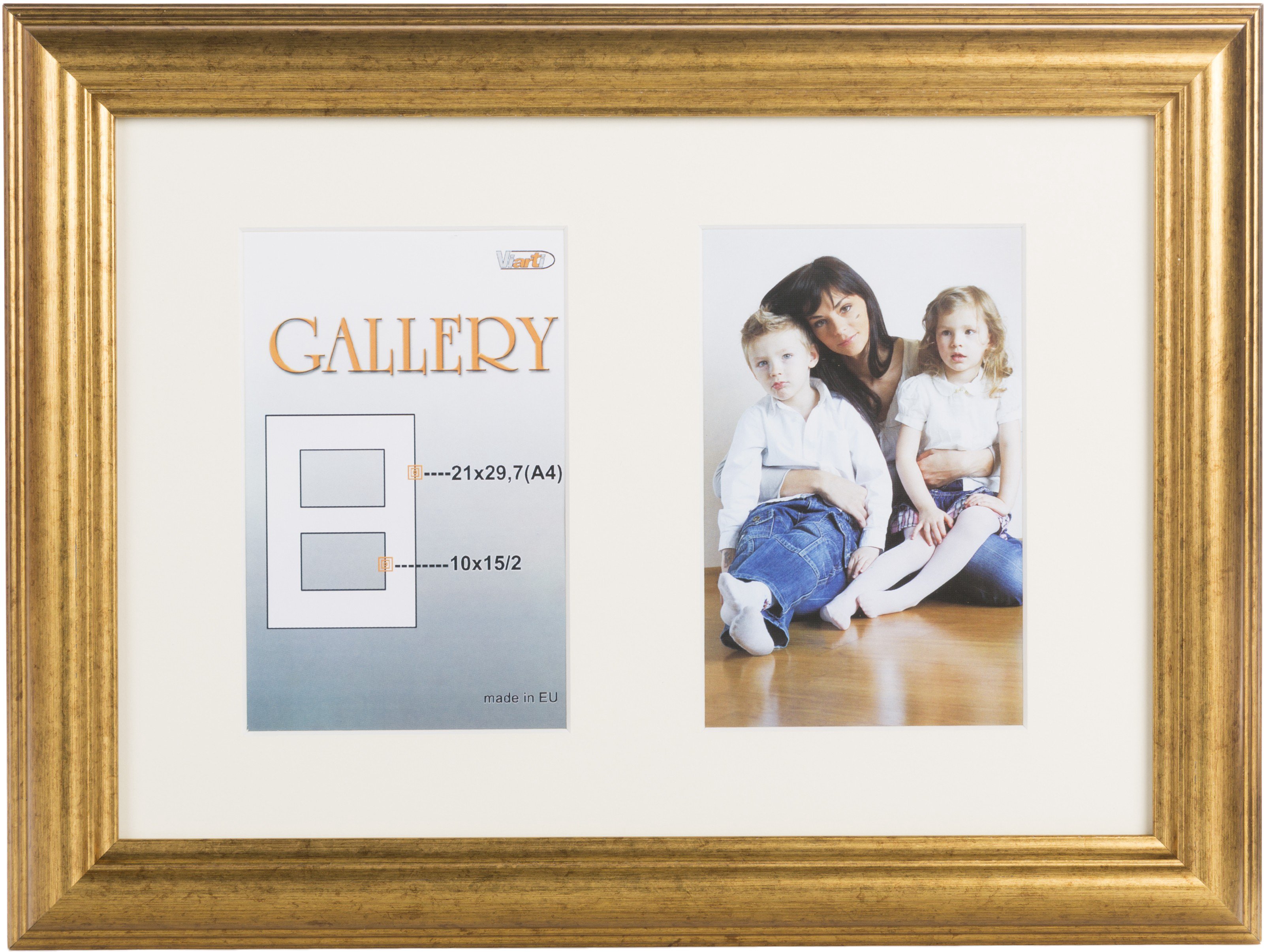 Photo frame Ema Gallery 21x29,7/2/10x15, gold (VF3967)