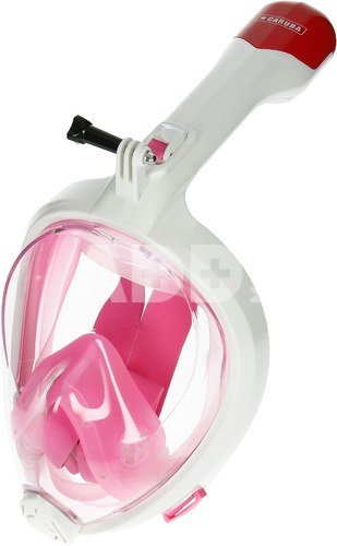 Caruba Full Face Snorkel Mask Swift   foldable + action cam mount (pink   L/XL)