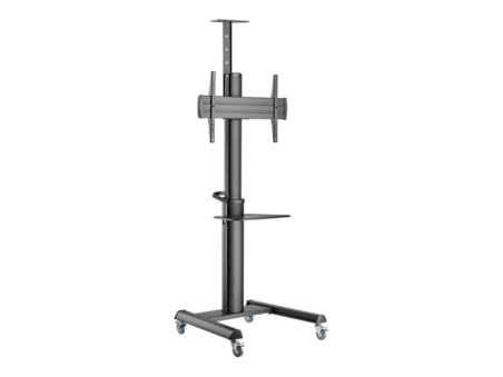 Gembird Aluminum TV floor stand with caster wheels, 37" - 70", black | Gembird|TVS-70T-02