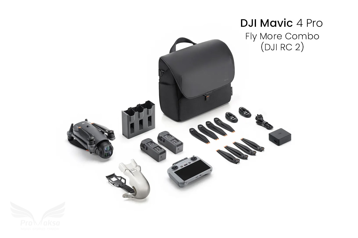DJI Mavic 4 Pro Fly More Combo dronas su DJI RC 2 valdymo pultu